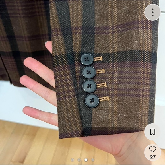 Aritzia brown plaid blazer - Picture 4 of 4